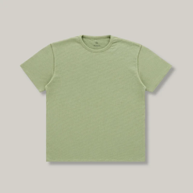 Boat Neck Women's Merino Wool Sweaters in Neutral ShadesKNICKERBOCKER BOX KNIT T-SHIRT - GREEN