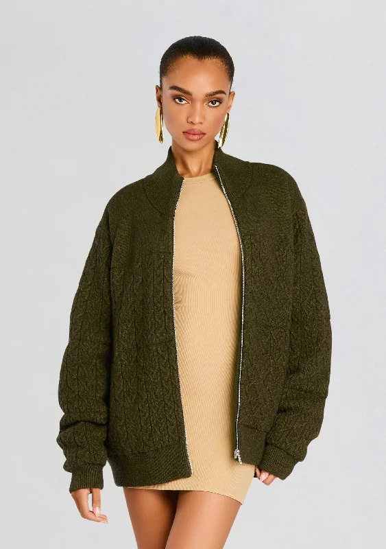 Hooded Women's Fleece - Lined Sweaters for WinterLevi Knit Puffer