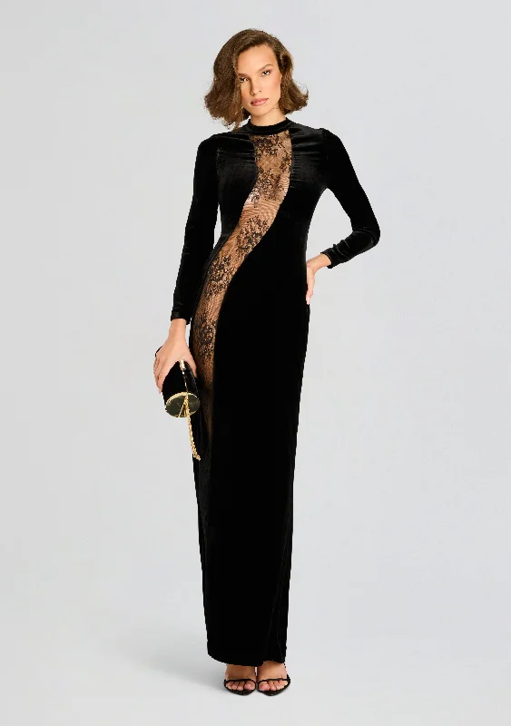 Button - Down Women's Shetland Wool Sweaters in Traditional PatternsDonatella Velvet Dress