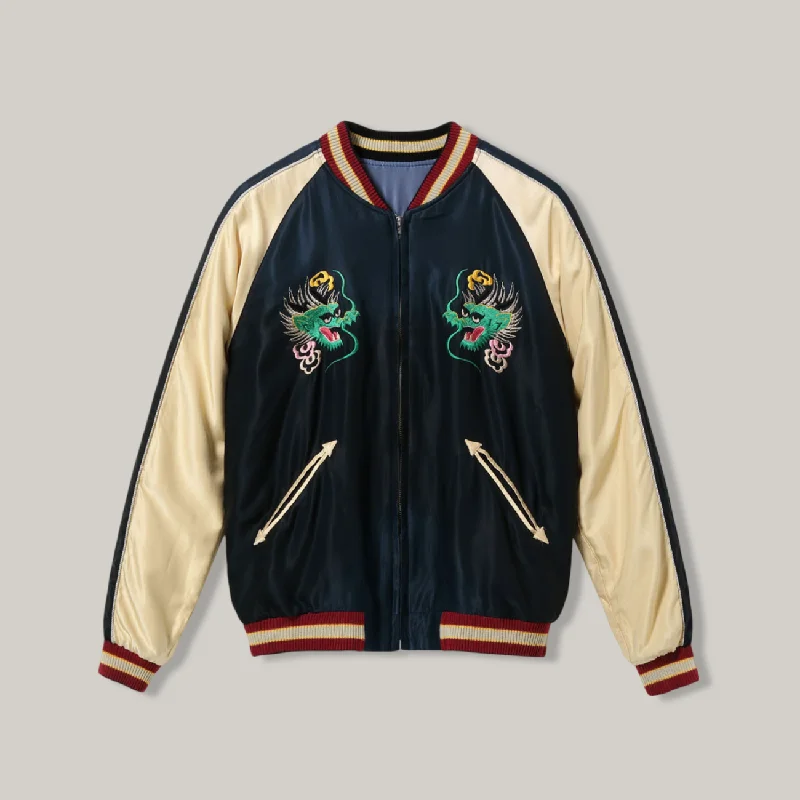 Hooded Women's Fleece - Lined Sweaters for WinterTAILOR TOYO “EAGLE & DRAGON” × “GREEN DRAGON” SOUVENIR JACKET Hooded Women's Fleece - Lined Sweaters for WinterTAILOR TOYO “EAGLE & DRAGON” × “GREEN DRAGON” SOUVENIR JACKET