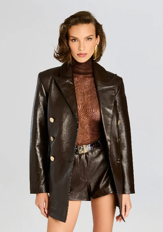 Tie - Front Women's Lambswool Sweaters in Pastel HuesTilda Leather Blazer Jacket