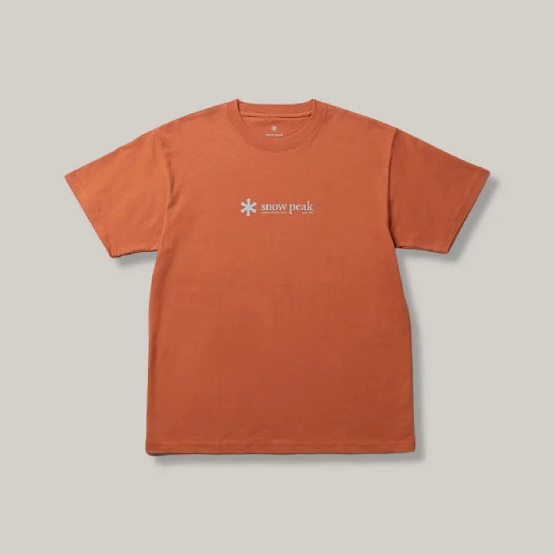 Plus Size Women's Oversized Chunky Knit SweatersSNOW PEAK SOFT COTTON LOGO T-SHIRT - ORANGE Plus Size Women's Oversized Chunky Knit SweatersSNOW PEAK SOFT COTTON LOGO T-SHIRT - ORANGE