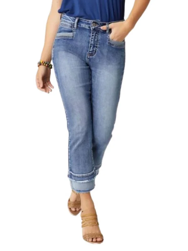 Jegging - style women leggings combining jeans look and leggings comfortEverstretch Boyfriend Capri Pant In Medium Denim Jegging - style women leggings combining jeans look and leggings comfortEverstretch Boyfriend Capri Pant In Medium Denim