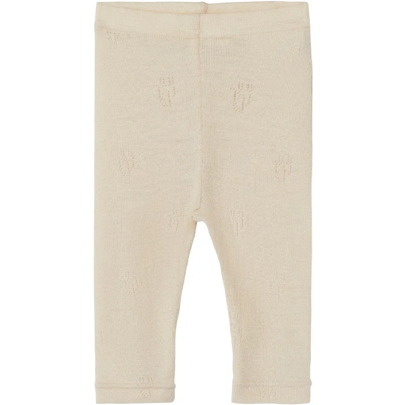 Lace - trimmed women leggings for an elegant and romantic touchLil'Atelier Sandshell Nimo Wool Leggings Lace - trimmed women leggings for an elegant and romantic touchLil'Atelier Sandshell Nimo Wool Leggings
