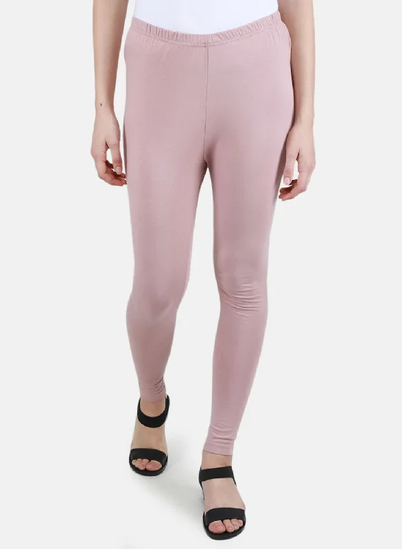 Cargo - pocket women leggings for added functionality and styleWomen Light Pink Solid Legging Cargo - pocket women leggings for added functionality and styleWomen Light Pink Solid Legging