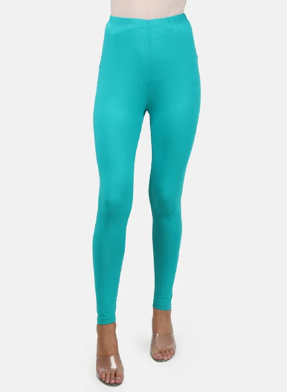 Womens Blue Plain Legging