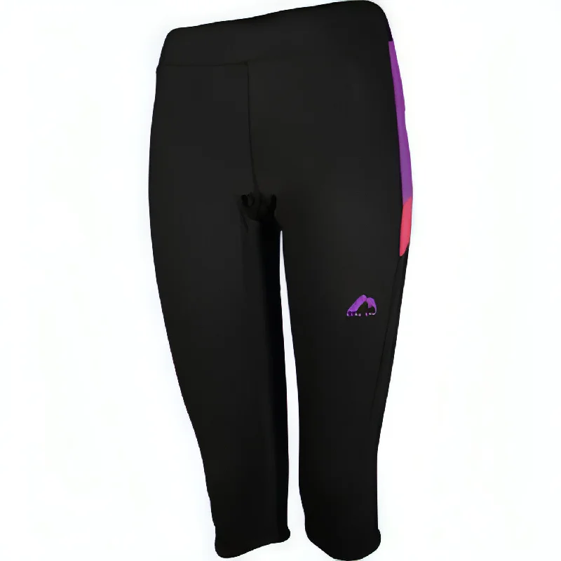 Printed floral women leggings for a feminine and eye - catching lookMore Mile More-Tech Womens 3/4 Capri Running Tights - Black Printed floral women leggings for a feminine and eye - catching lookMore Mile More-Tech Womens 3/4 Capri Running Tights - Black