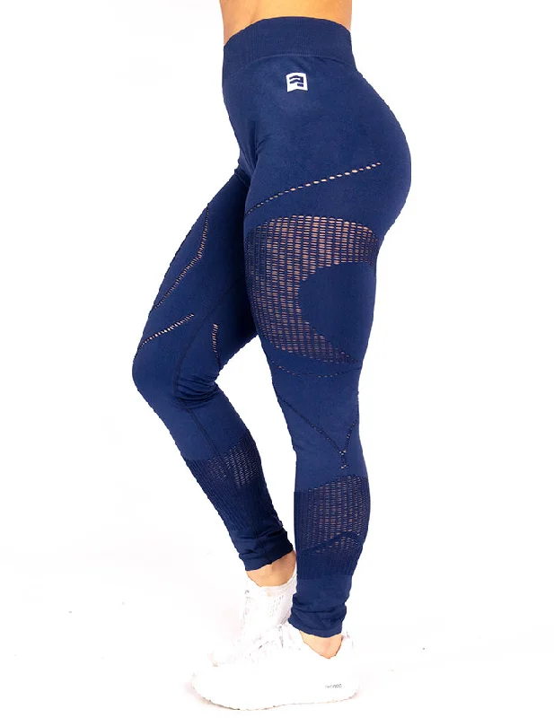Compression women leggings for post - workout recovery and muscle supportREVEAL SEAMLESS LEGGINGS - NAVY Compression women leggings for post - workout recovery and muscle supportREVEAL SEAMLESS LEGGINGS - NAVY