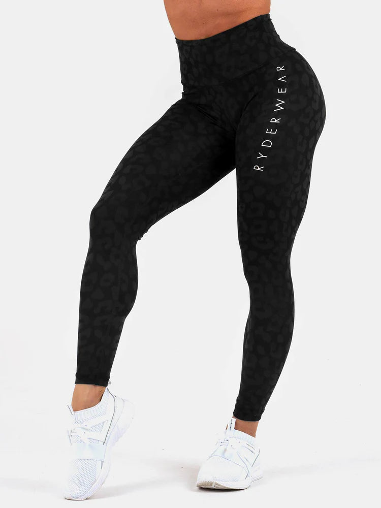 Printed floral women leggings for a feminine and eye - catching lookRyderwear | Instinct Scrunch Bum Leggings - Black Leopard Printed floral women leggings for a feminine and eye - catching lookRyderwear | Instinct Scrunch Bum Leggings - Black Leopard