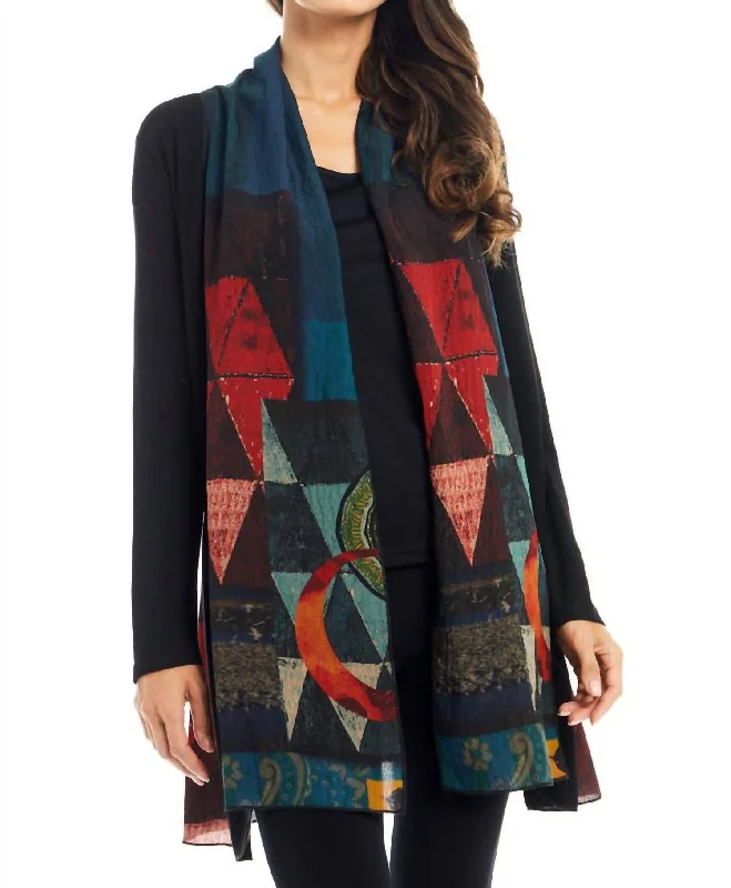 floral print women cardigan for a feminine touchAbstract Cardigan In Multi Color