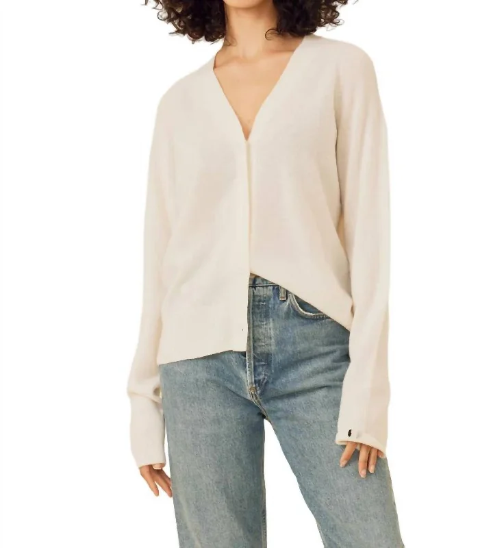 cropped women cardigan to pair with high - waisted jeansAddison Cardigan In Ivory