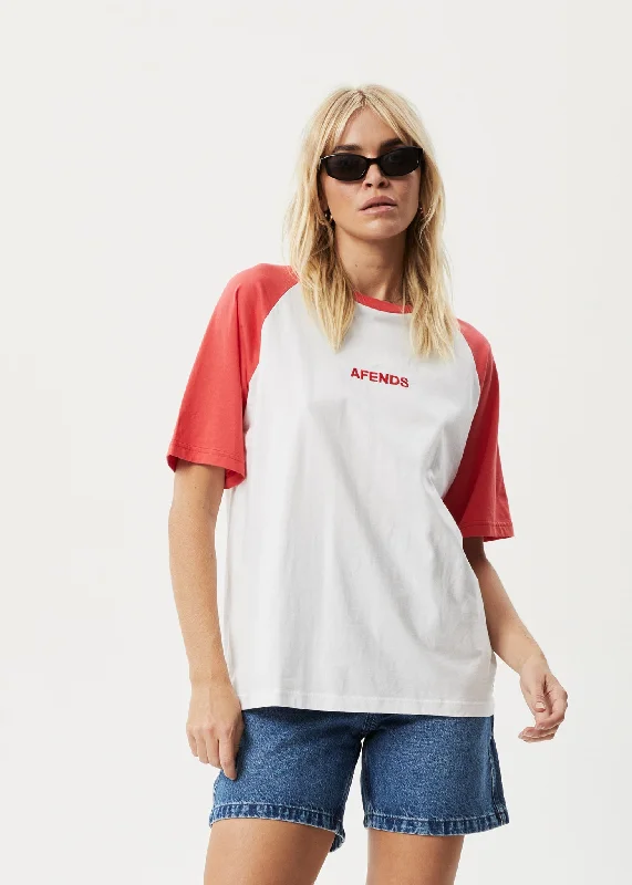 Moisture - Wicking Women T Shirt for Active LifestylesAFENDS Womens Ryan - Oversized Raglan T-Shirt - Hibiscus Moisture - Wicking Women T Shirt for Active LifestylesAFENDS Womens Ryan - Oversized Raglan T-Shirt - Hibiscus