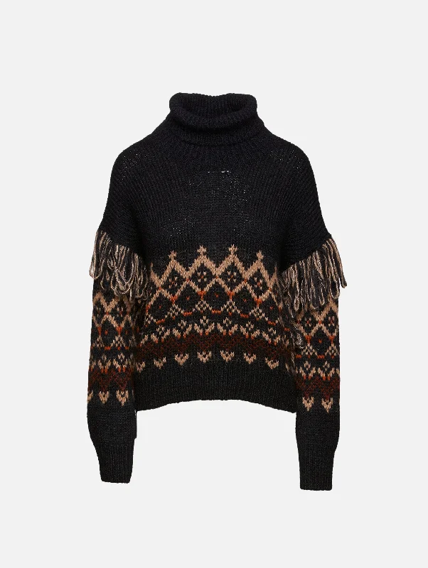 High - Low Hem Women's Cashmere - Blended SweatersAguilar Dara Turtleneck Top