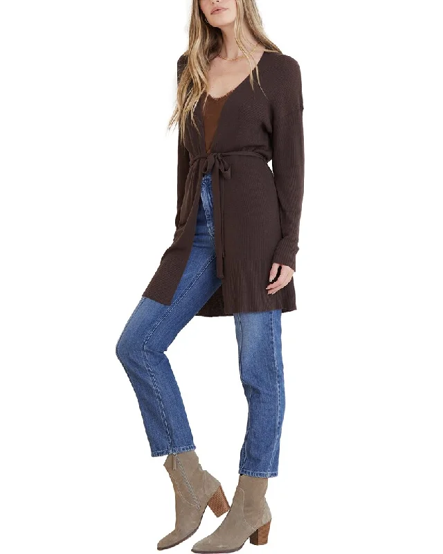 Bella Dahl Rib Knit Belted Wool-Blend Cardigan