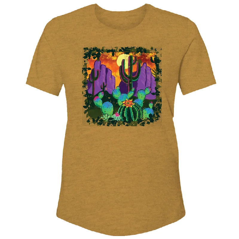 Sequined Women T Shirt for a Sparkly Night Out"Blazing Sunset" Mustard Heather T-shirt