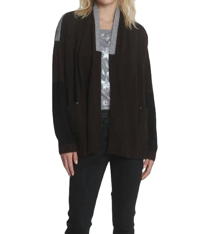 button down women cardigan with vintage buttonsBrandy Block Cardigan In Brown/black button down women cardigan with vintage buttonsBrandy Block Cardigan In Brown/black