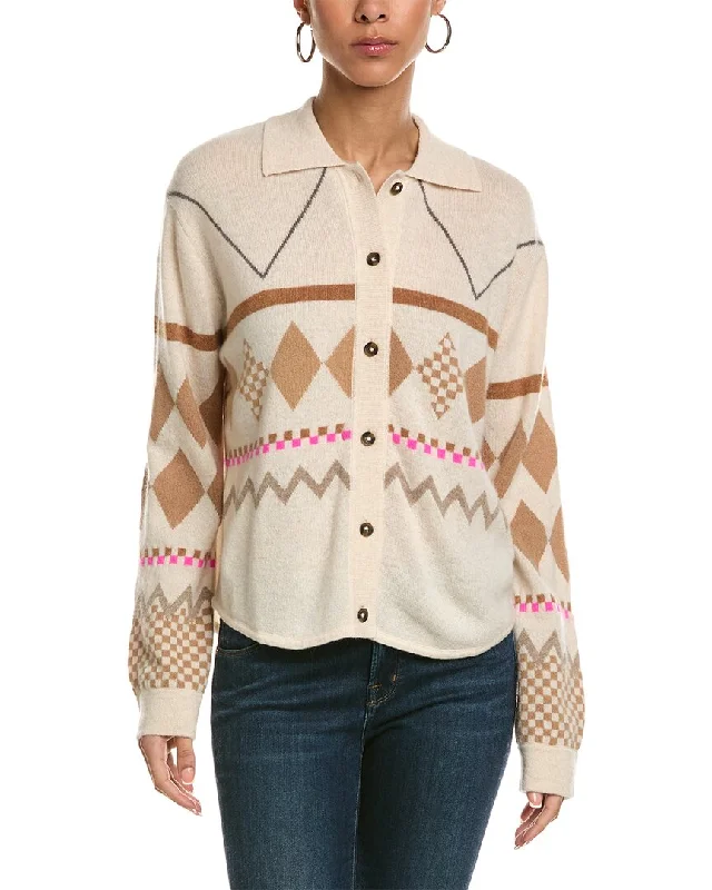 Brodie Cashmere Desert Fairisle Cashmere Cardigan