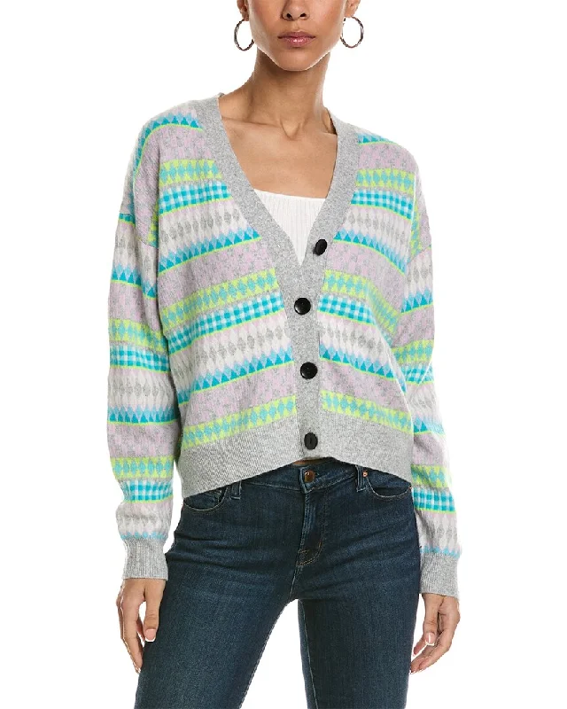 Brodie Cashmere Popping Fairisle Cashmere Cardigan