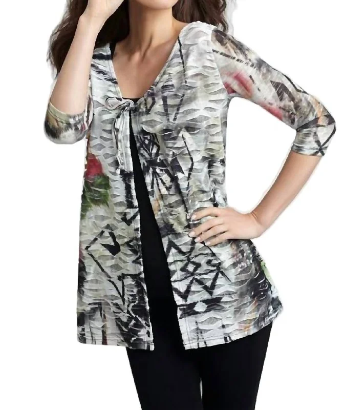 lightweight women cardigan for spring and fallBrush Strokes Long Cardigan In Black/white lightweight women cardigan for spring and fallBrush Strokes Long Cardigan In Black/white