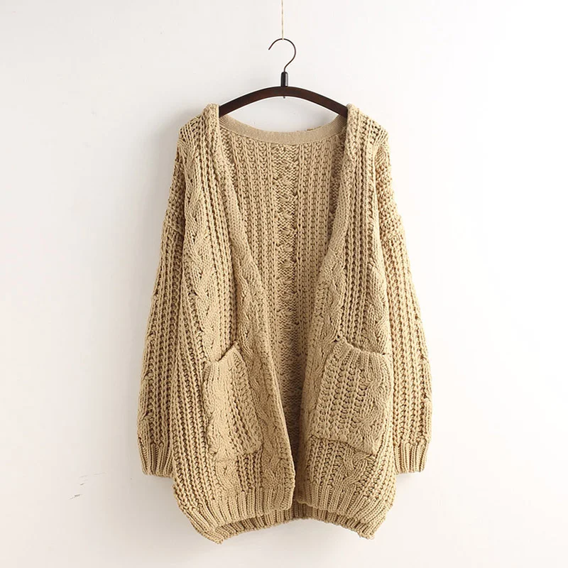 machine washable women cardigan for easy careCable Loose Pockets Knit Long Cardigan S3046 machine washable women cardigan for easy careCable Loose Pockets Knit Long Cardigan S3046
