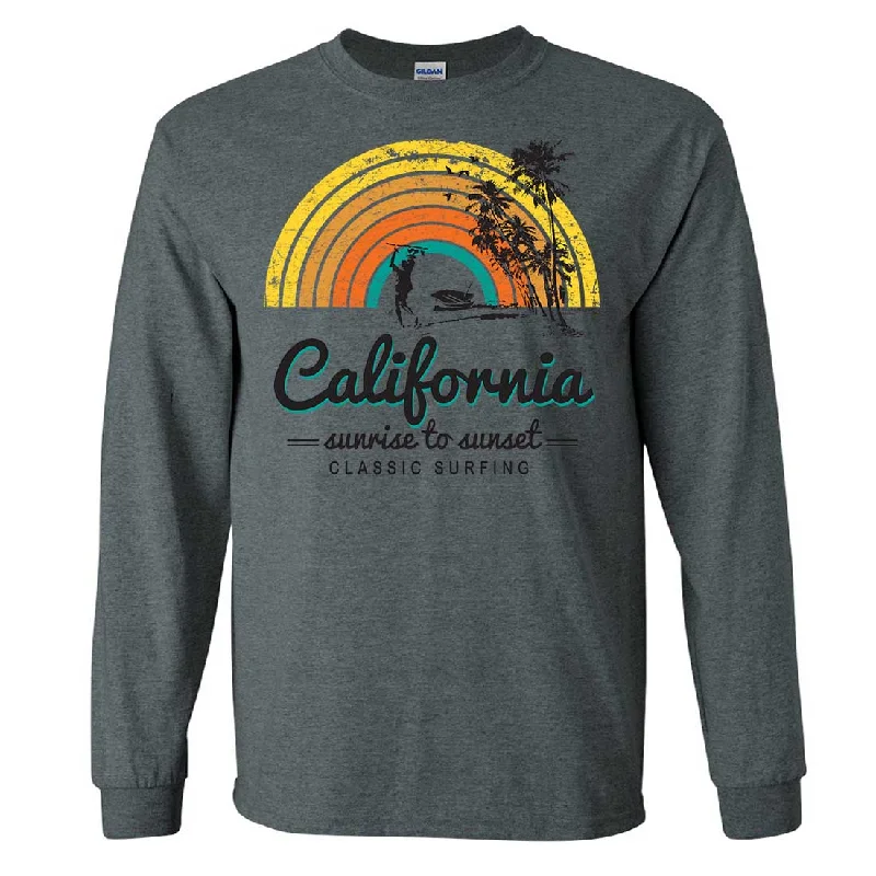 Puff Sleeve Women T Shirt for a Fashion - Forward LookCalifornia Classic Sunrise Surfing Long Sleeve Shirt Puff Sleeve Women T Shirt for a Fashion - Forward LookCalifornia Classic Sunrise Surfing Long Sleeve Shirt