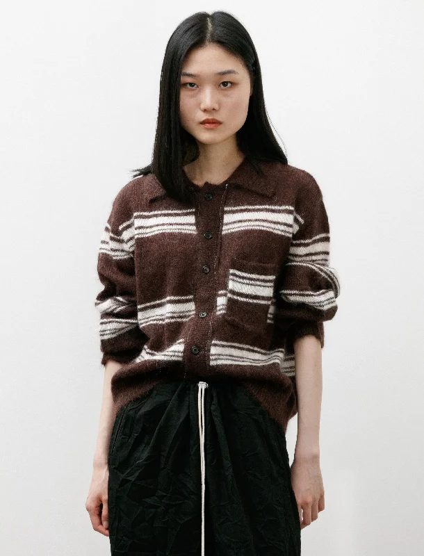 oversized women cardigan for a trendy and cozy look70s Cardigan Brown/Off White W