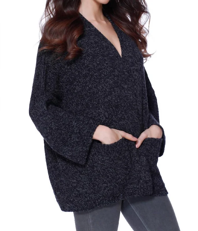 v neck women cardigan to elongate the necklineCamille Short Open Cardigan W/ Pockets In Gray Multi v neck women cardigan to elongate the necklineCamille Short Open Cardigan W/ Pockets In Gray Multi