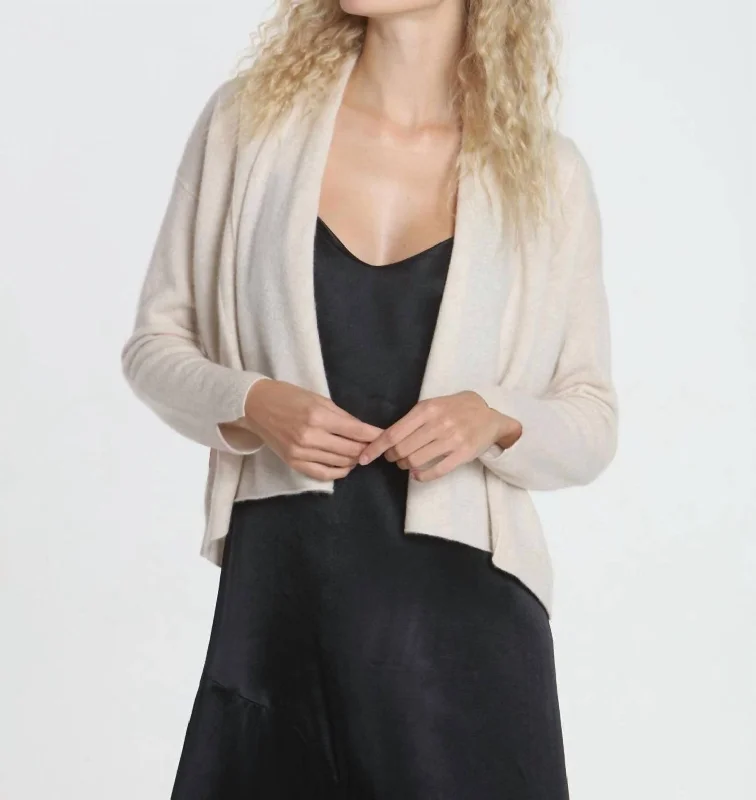 plus size women cardigan for comfortable layeringCarla Cross Cardigan In Dune