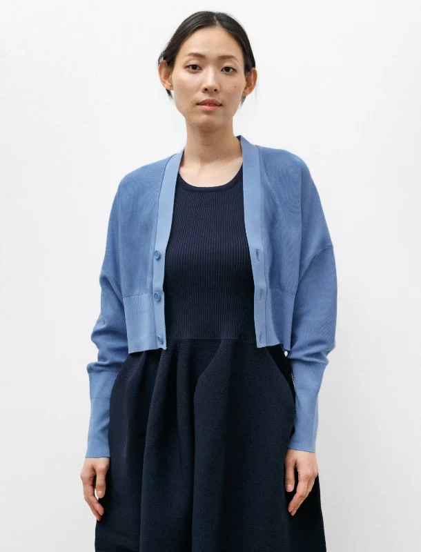open front women cardigan for easy stylingCupro Garter Cropped Cardigan Sky