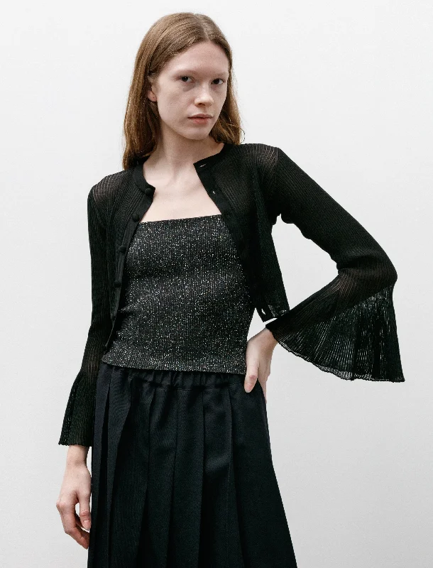 sequin embellished women cardigan for special occasionsHypha Lucent Bell Sleeve Cardigan Black sequin embellished women cardigan for special occasionsHypha Lucent Bell Sleeve Cardigan Black