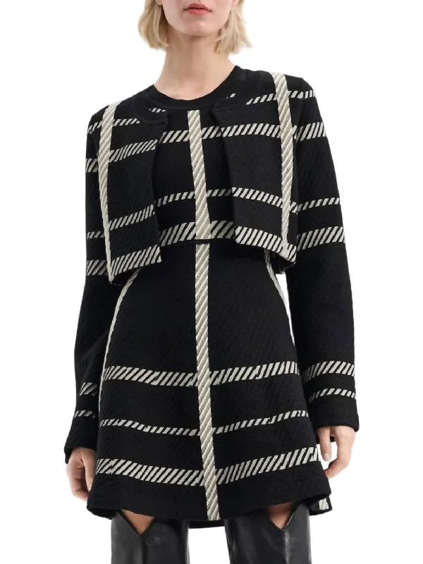 floral print women cardigan for a feminine touchCheck Challenge Cardigan In Black