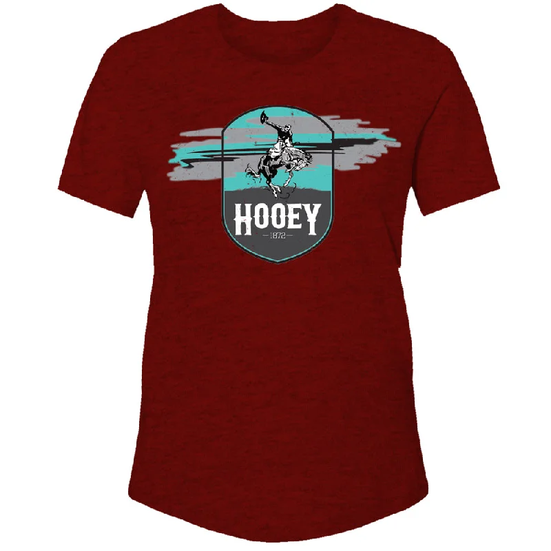 Muscle Women T Shirt for a Sporty and Casual Look"Cheyenne Sunset" Crimson w/ Blue & White T-shirt Muscle Women T Shirt for a Sporty and Casual Look"Cheyenne Sunset" Crimson w/ Blue & White T-shirt