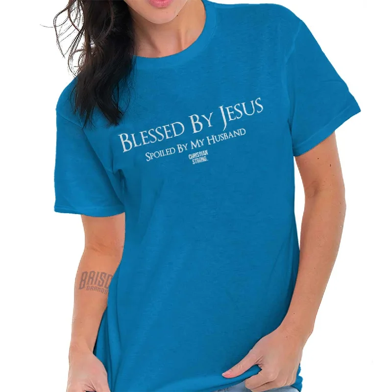 Crop Top Women T Shirt to Pair with High - Waisted BottomsChristian Strong Spoiled By Jesus Printed TShirt Crop Top Women T Shirt to Pair with High - Waisted BottomsChristian Strong Spoiled By Jesus Printed TShirt