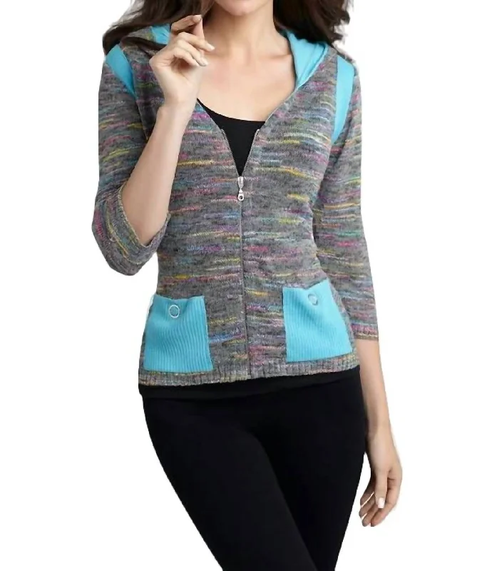 oversized women cardigan for a trendy and cozy lookColorblock Melange Cardigan In Gray Multi oversized women cardigan for a trendy and cozy lookColorblock Melange Cardigan In Gray Multi