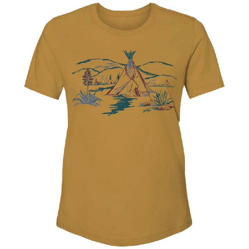 Puff Sleeve Women T Shirt for a Fashion - Forward Look"Comanche" Mustard w/Cranberry/Blue Logo T-shirt Puff Sleeve Women T Shirt for a Fashion - Forward Look"Comanche" Mustard w/Cranberry/Blue Logo T-shirt