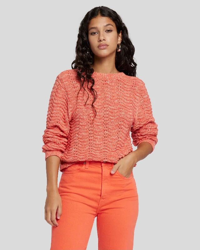 Plus Size Women's Belted Cable Knit SweatersCross Back Sweater in Grapefruit Marl