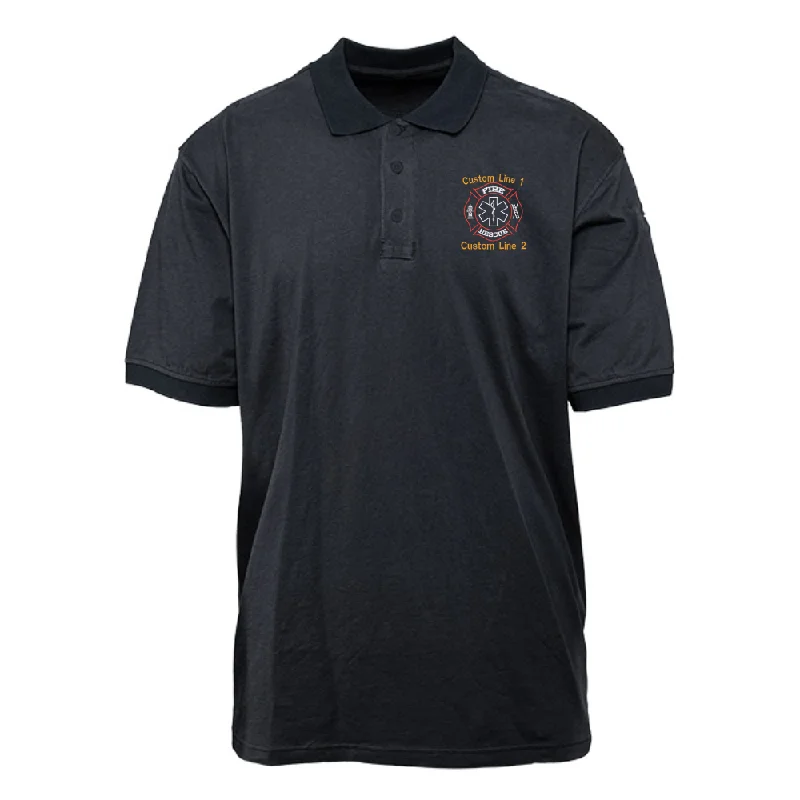 Customized Game Sportswear Cotton Tactical Polo with Fire Rescue Embroidery