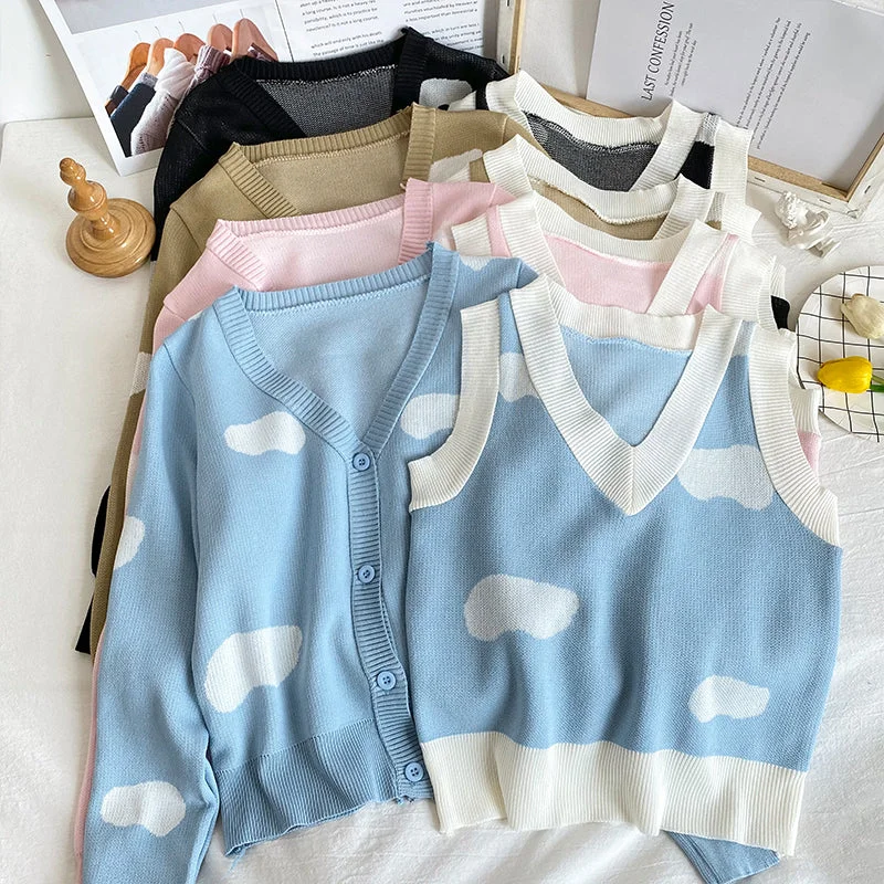 button down women cardigan with vintage buttonsCute V neck camisole with cardigan sweater S496 button down women cardigan with vintage buttonsCute V neck camisole with cardigan sweater S496