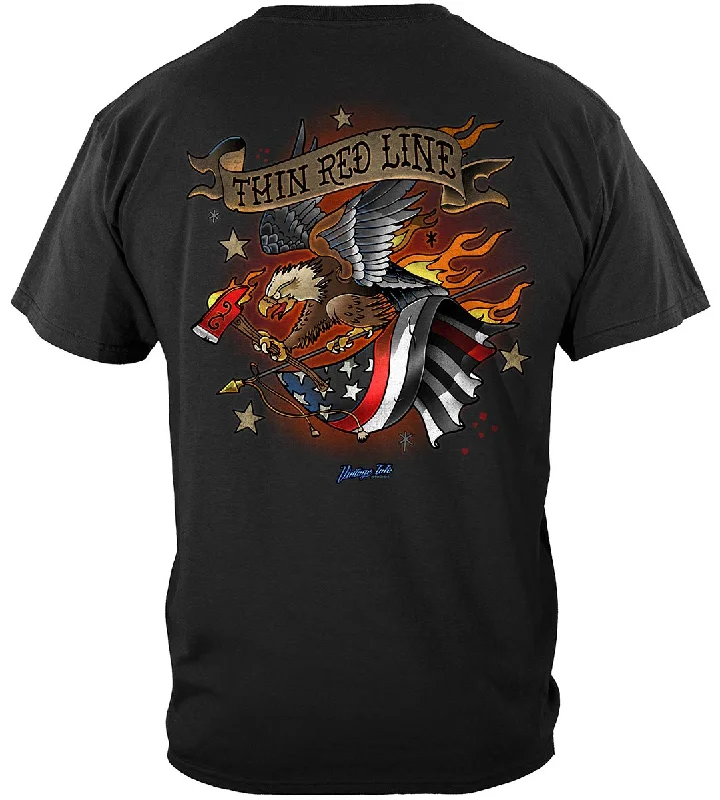 Ringer T Shirt Women with Retro - Inspired StripesFirefighter Tattoo Fire Dept Thin Red Line Classic T-Shirt Ringer T Shirt Women with Retro - Inspired StripesFirefighter Tattoo Fire Dept Thin Red Line Classic T-Shirt