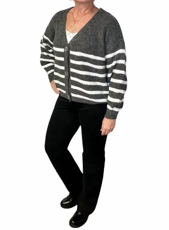 Grey Stripe Cardigan