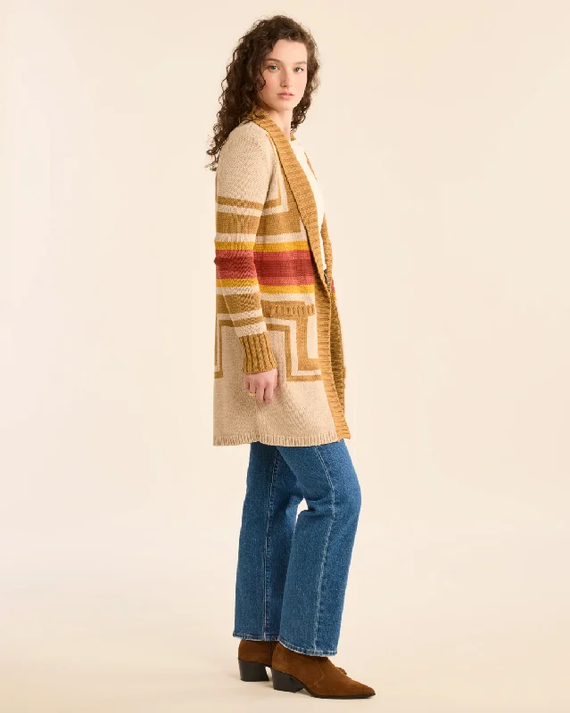 Harding Open Front Cardigan<br>Sandshell Multi