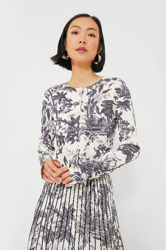 machine washable women cardigan for easy careHeron Evening Blue Amber Cardigan