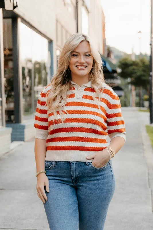 India Striped Knit Sweater Top - Final Sale 30% off in cart