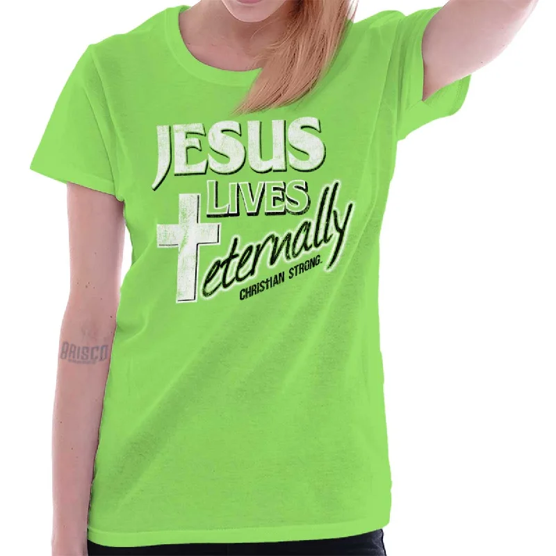 Crop Top Women T Shirt to Pair with High - Waisted BottomsChrist Lives Eternal Ladies T Shirt Crop Top Women T Shirt to Pair with High - Waisted BottomsChrist Lives Eternal Ladies T Shirt