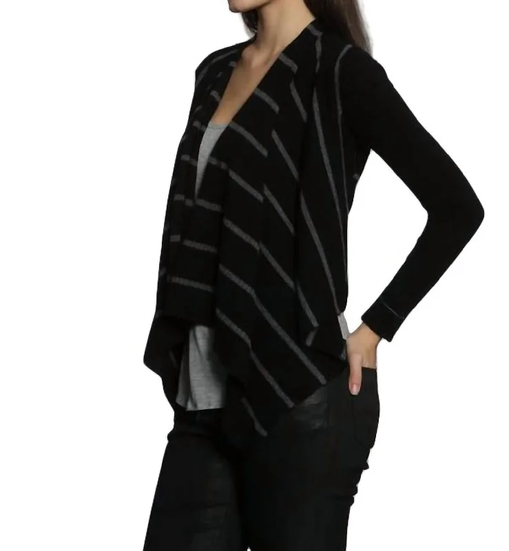 cashmere blend women cardigan for a luxurious feelLuxe Cover Up Cardigan In Black/charcoal cashmere blend women cardigan for a luxurious feelLuxe Cover Up Cardigan In Black/charcoal