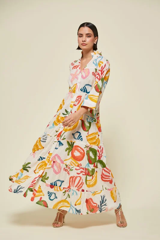 High - Low Hem Women's Cashmere - Blended SweatersMd'M Multi Coloured Grace Dress