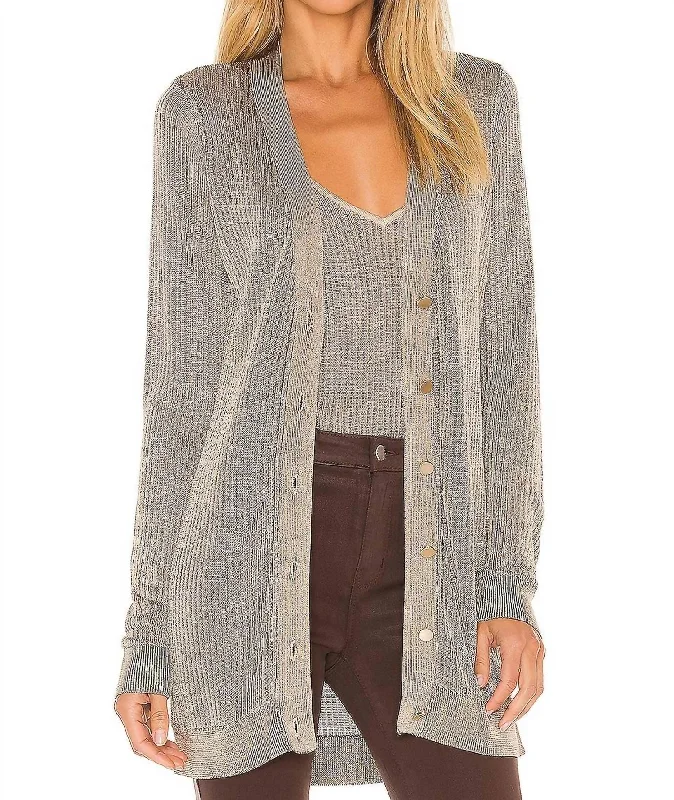 boyfriend style women cardigan for a relaxed fitMillie Cardigan In Taupe