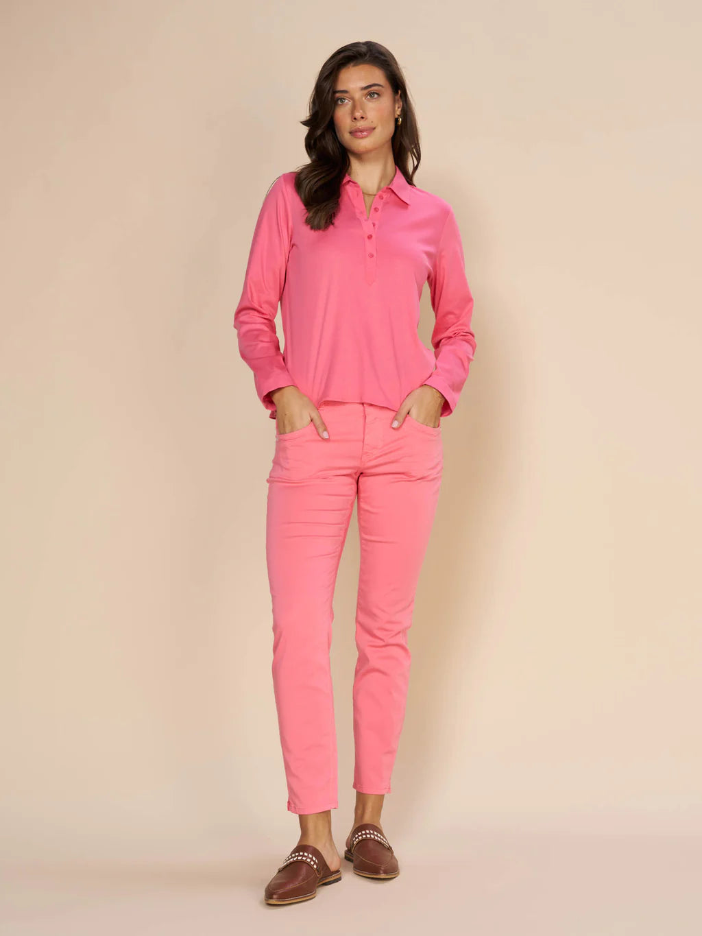 Button - Down Women's Shetland Wool Sweaters in Traditional PatternsMos Mosh Camellia Rose Ankle Naoimi Tem Pants