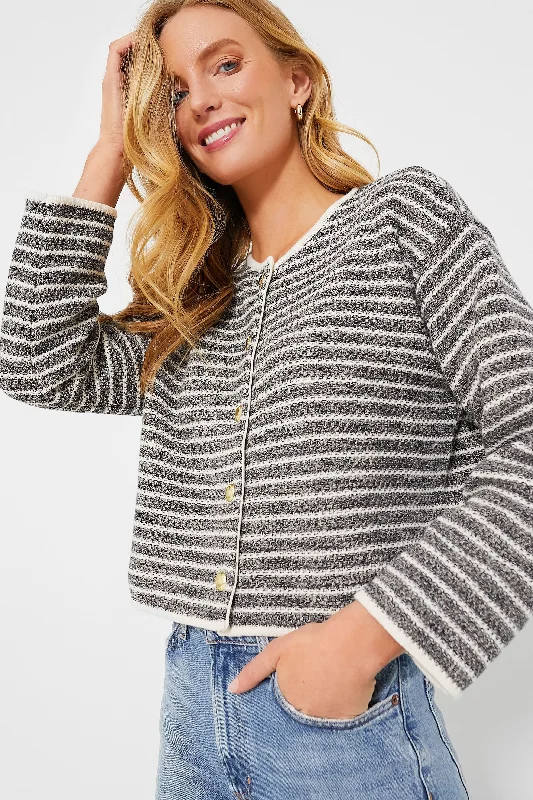 floral print women cardigan for a feminine touchMulti Stripe REI Knitted Cardigan