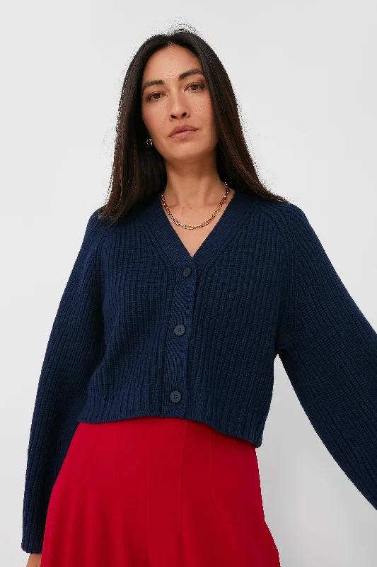 cropped women cardigan to pair with high - waisted jeansNavy Mirabel Cardigan